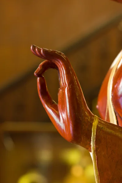 Hand of Buddha statue, wooden — Stock Photo, Image