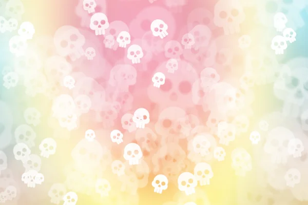 Green, blue and pink pastel colorful background, with skull — Stock Photo, Image