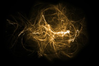 Doğal siyah arka plan ile soyut turuncu çizgi