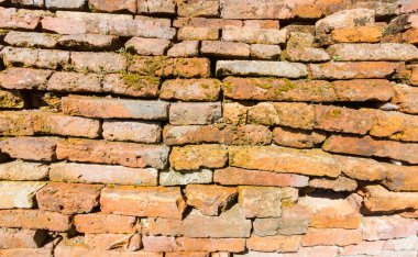 çok eski tuğla duvar yakın çekim arka plan
