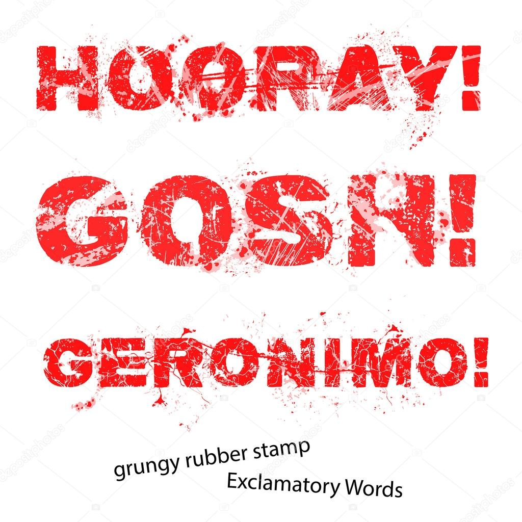 Grunge rubber stamp with text hooray gosh geronimo ,vector illus