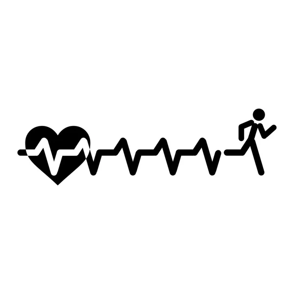 Κάνει κτύπο της καρδιάς, τρέχοντας άτομο σύμβολο αποθεμάτων διάνυσμα — Διανυσματικό Αρχείο