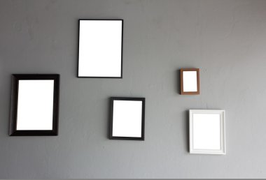 Beton zemin üzerine Vintage ahşap çerçeve