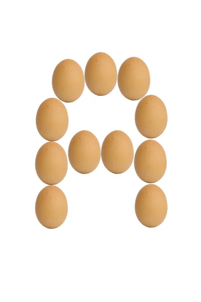 Alphabets A to Z from brown eggs — Stock Photo, Image