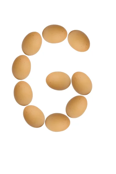 Alphabets A to Z from brown eggs — Stock Photo, Image