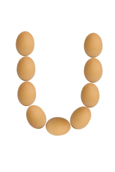 Alphabets A to Z from brown eggs — Stock Photo, Image