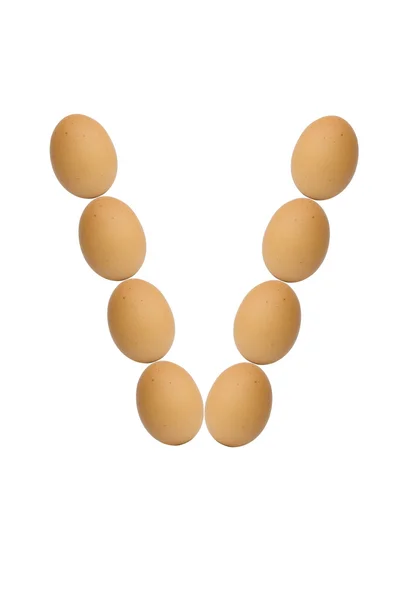 Alphabete von a bis z aus braunen Eiern — Stockfoto