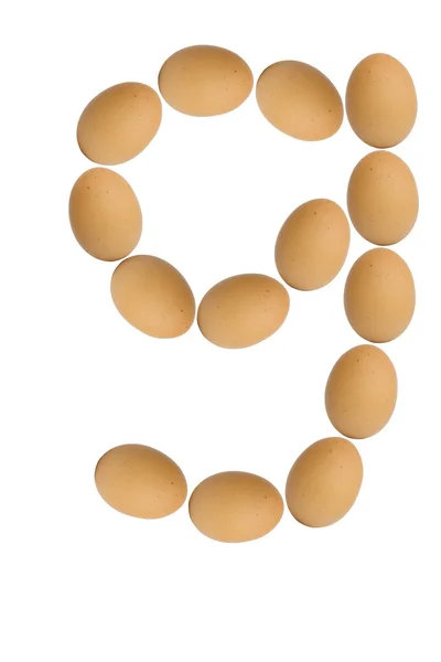 Αλφάβητα Α έως το Ω από καφέ αυγά — Φωτογραφία Αρχείου