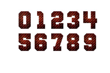 Beyaz arka plan üzerinde izole elmas plaka 9 0 arasında sayı