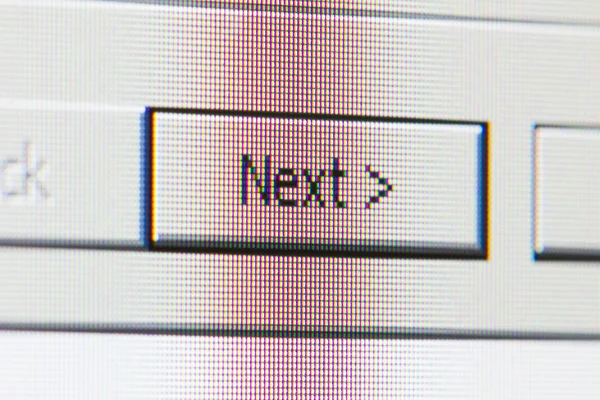 다음 컴퓨터 화면-에 버튼 매크로 — 스톡 사진