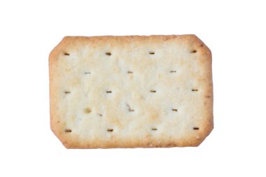 tuzlu bisküvi soda krakeri beyaz zemin üzerine izole