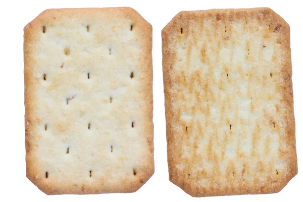 Saltine soda crackers isolated on white background — Stock Photo, Image