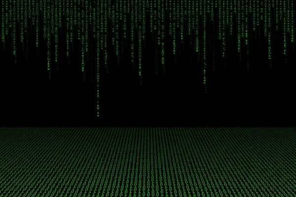 矩阵和绿色的二进制代码 — 图库照片