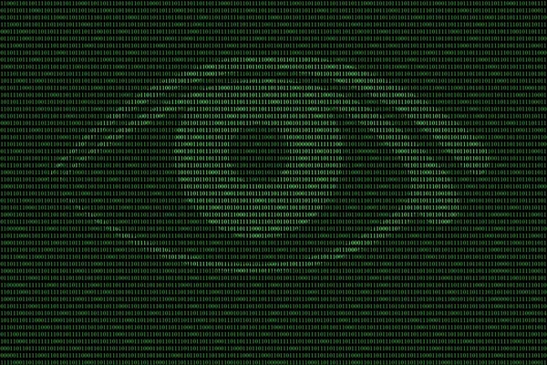 Digital eye in green binary background