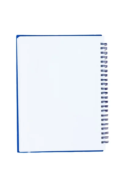 空白笔记本隔离在白色背景上 — 图库照片