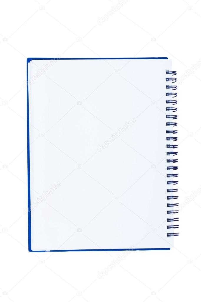 blank notebook isolate on white background