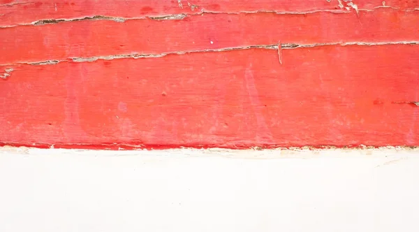 Red old wooden wall and white concrete below — Stock Photo, Image