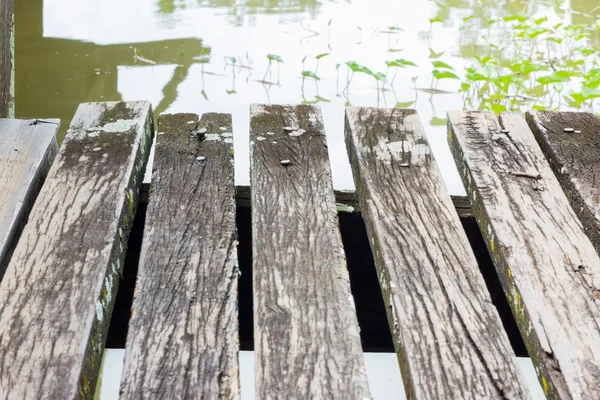 Grunge wood floor texture on the river — Stock Photo, Image