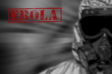 siyah ve beyaz zemin üzerine kırmızı kelime Ebola.