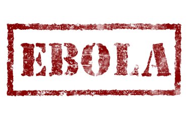 Ebola kırmızı damga metni beyaz
