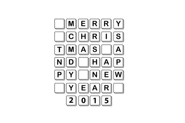 Feliz Navidad y feliz crucigrama de año nuevo sobre fondo blanco — Foto de Stock