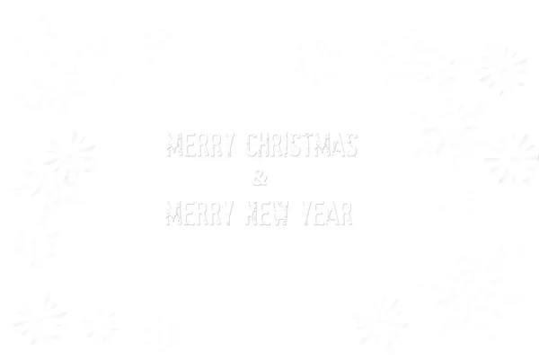 Merry Christmas & Merry nyår isolerade på vitt och snowfla — Stockfoto