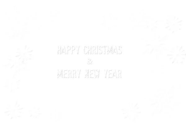 Glad jul & Merry nyår isolerade på vitt och snowfla — Stockfoto