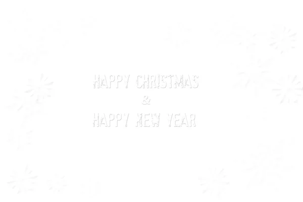 Feliz Navidad y feliz Año Nuevo aislado en blanco y nieve — Foto de Stock