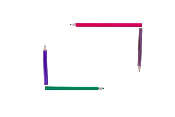 Quatro lápis de cera fronteira — Fotografia de Stock