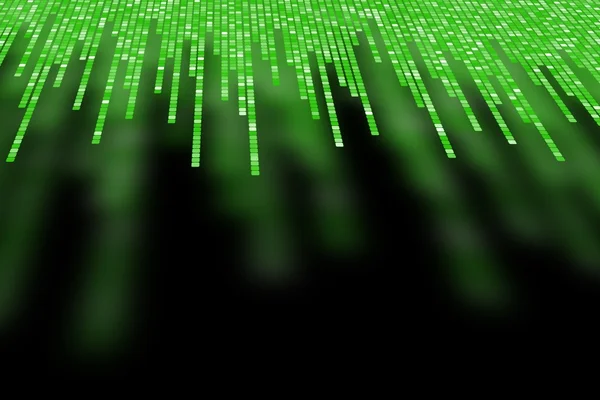 Matrix gemaakt van groene vierkante polkadots op zwarte achtergrond — Stockfoto