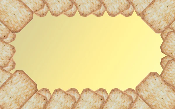 Frame made of cracker on beautiful gradient — Stock Photo, Image