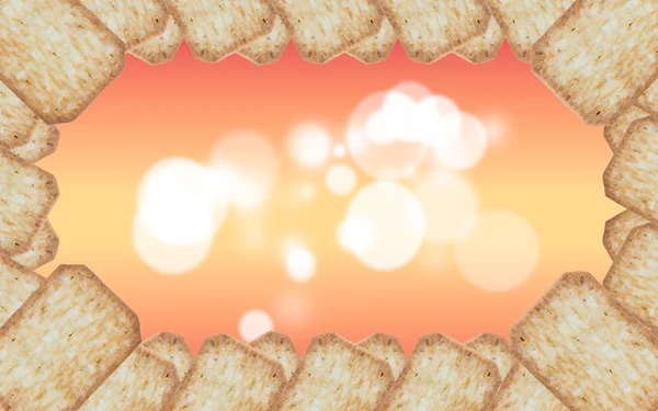 Frame made of cracker on beautiful bokeh — Stock Photo, Image