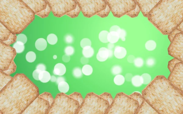 Frame made of cracker on beautiful bokeh — Stock Photo, Image