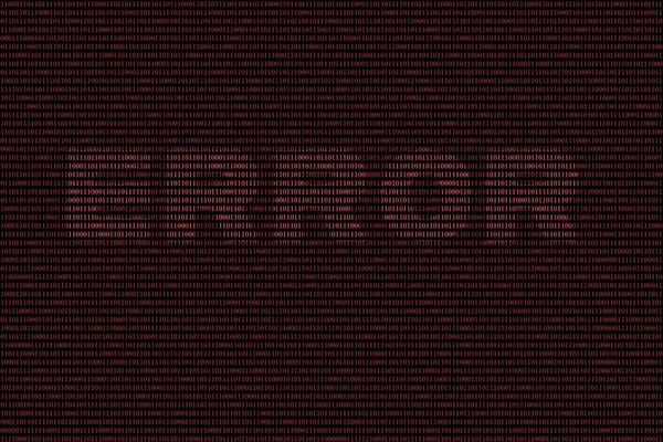 Fond de code informatique binaire rouge, avec mot ERREUR — Photo