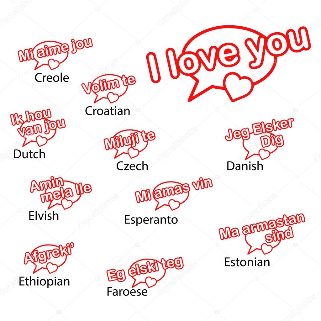 Word I Love You In Different Languages Love Concept Stock Vector Word I Love You In Different Languages Love Concept Stock Vector