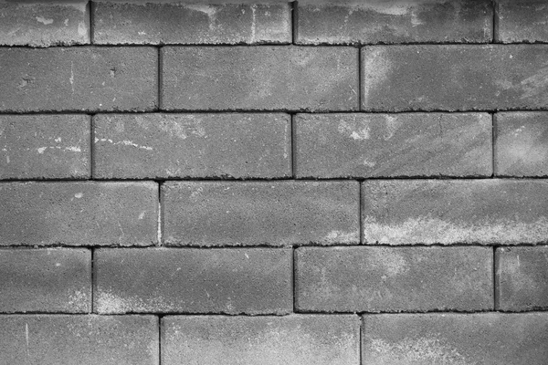 Closeup of old black and white brick wall texture — Stock Photo, Image