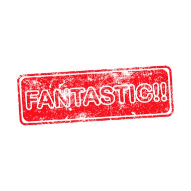 Beyaz arka plan üzerinde izole fantastik kırmızı grungy damgası.