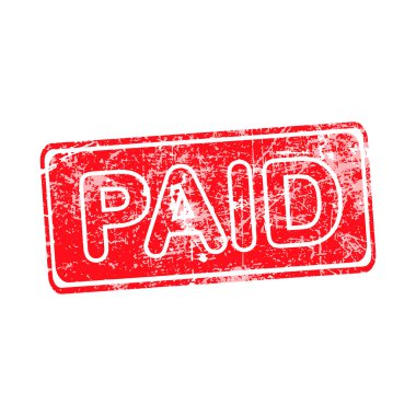 Ücretli kırmızı grunge lastik damgası vektör çizim.