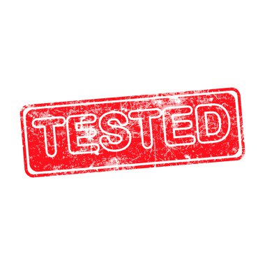 Kırmızı grunge lastik damgası vektör çizim test.
