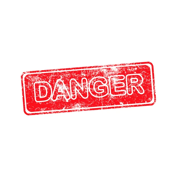 Danger grunge rouge caoutchouc timbre vectoriel illustration — Image vectorielle