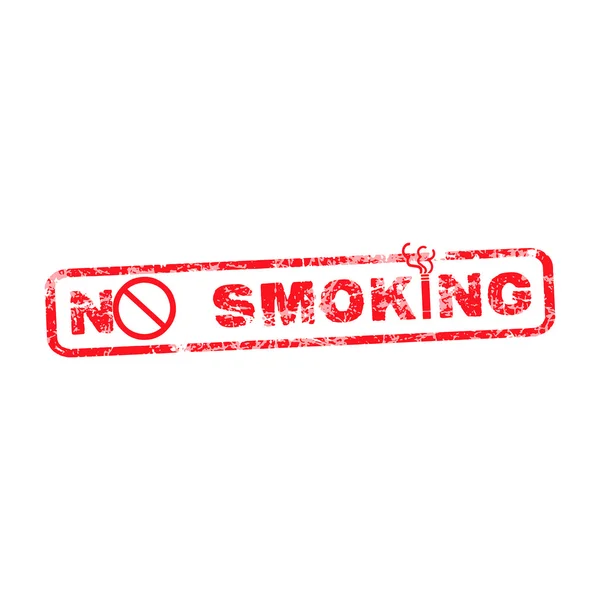 No smoking red grunge rubber stamp vector illustration. — Stock Vector
