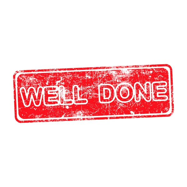 WELL DONE red Rubber Stamp over a white background. — Stock Vector