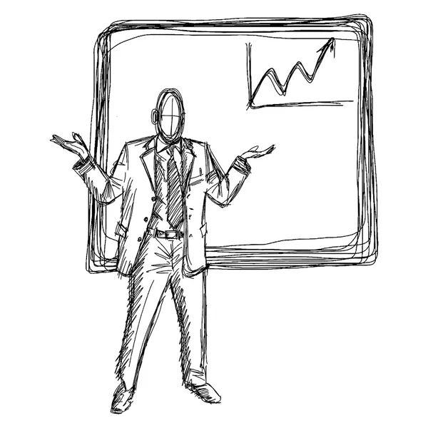 Ručně kreslenou čmáranice podnikatele — Stockový vektor