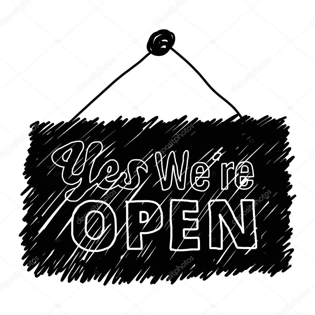 Yes, we're open sign Stock Vector