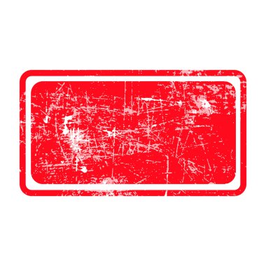 red rectangular grunge stamp with blank siolated on white backgr clipart