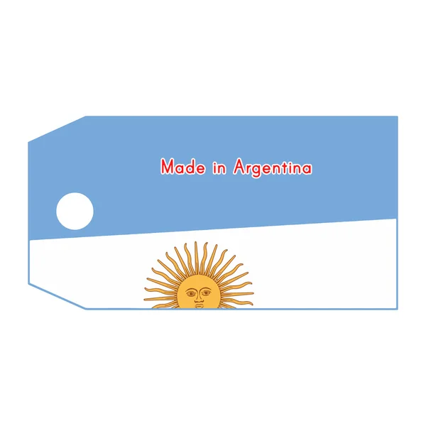 Argentinien Flagge auf Preisschild mit Wort made in argentina isoliert — Stockvektor