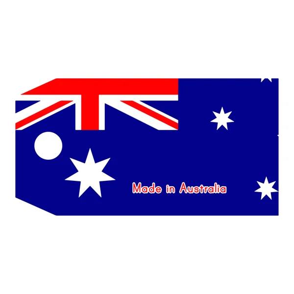 Australien flagge auf preisschild mit wort made in australia isoliert — Stockvektor