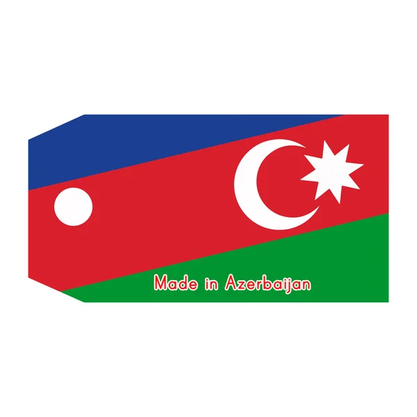 Bandeira do Azerbaijão no preço com palavra Made in Azerbaijão isolat —  Vetores de Stock