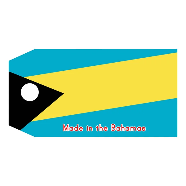 Flaga Bahamów na ceny tag z słowo wykonane w Bahamy isol — Wektor stockowy