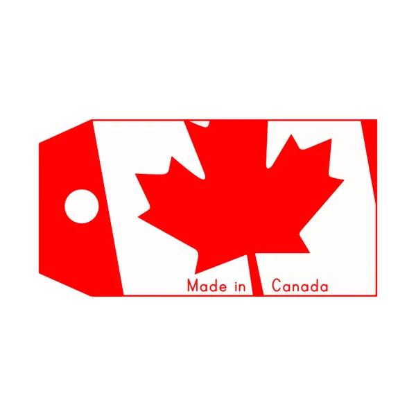 Vector ilustración de bandera de Canadá en la etiqueta del precio con la palabra Made i — Vector de stock